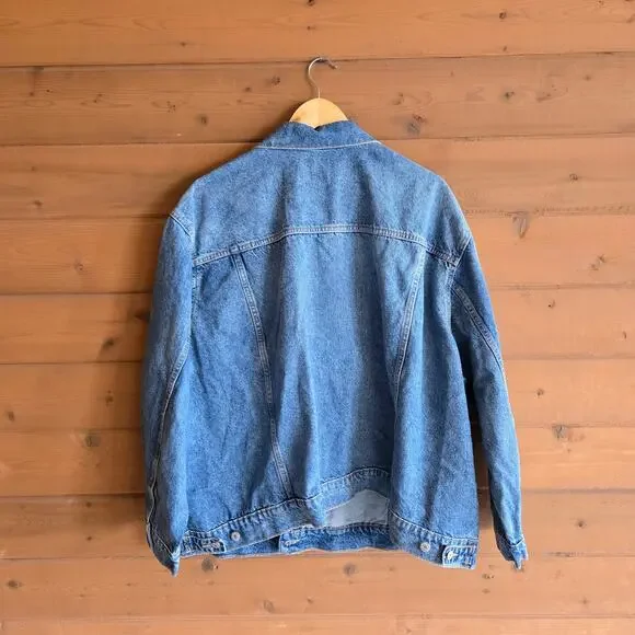 Old Navy Relaxed Classic Jean Jacket 4X NWT Button Front Collared Coat Blue - Picture 3 of 5